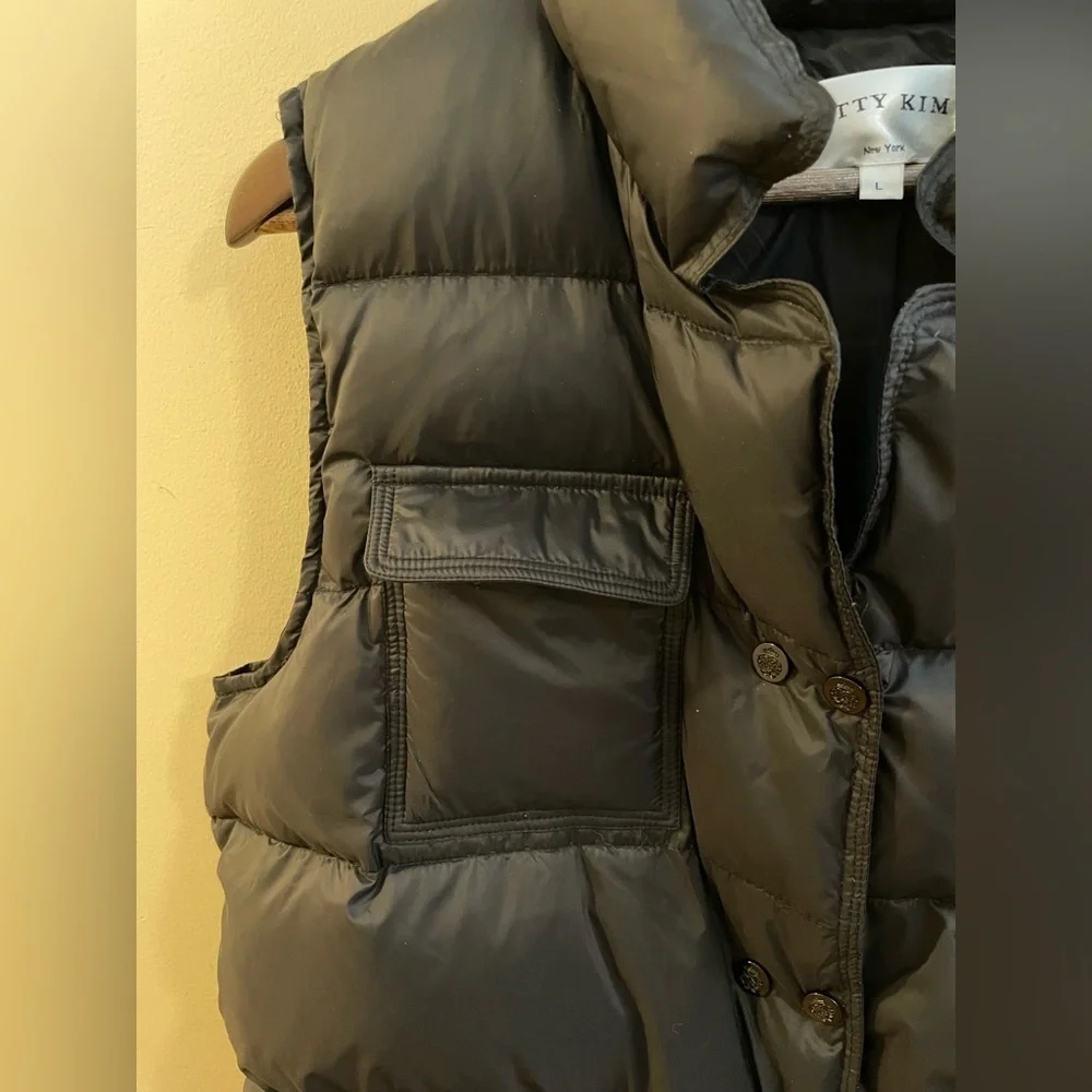 Patty Kim Black Duck Down Puffer Vest Size Large